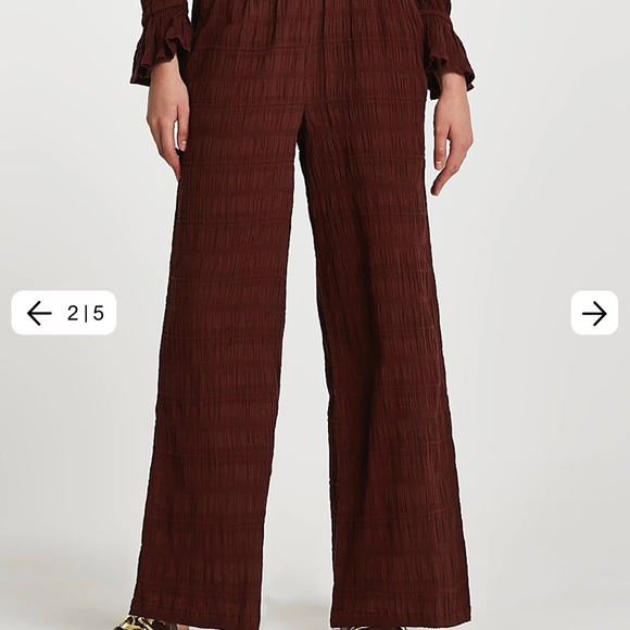 River Island Brown Gathered Crinkled Set UK 12/ US 10 - Picture 2 of 4